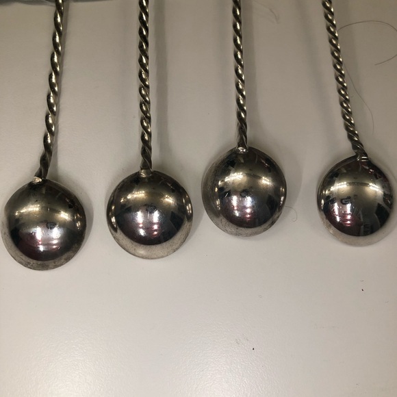 Vintage cocktail stirring spoons with gemstones - Picture 6 of 7